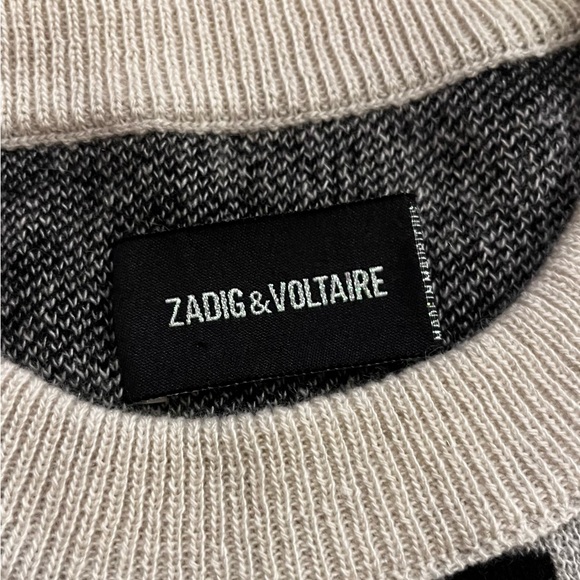 Zadig & Voltaire Anouk Gray Crewneck Sweater, womens large, NWT ($498)! ❤️ - Picture 3 of 7